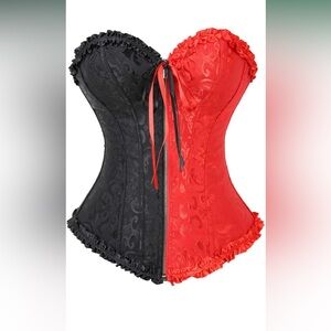 Elegant Black and Red Corset